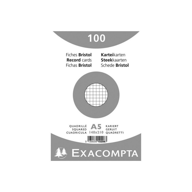 3130631102082-Exacompta - 10 Packs de 100 Fiches Bristol - A5 - petits carreaux - non perforées - blanc-P_400005580_2-1