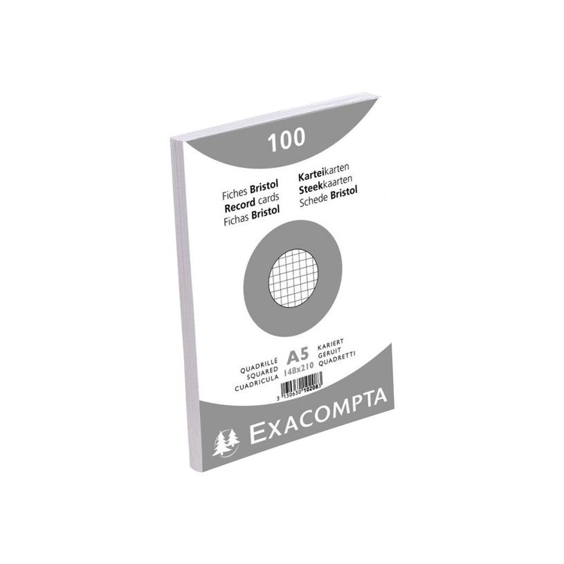 3130631102082-Exacompta - 10 Packs de 100 Fiches Bristol - A5 - petits carreaux - non perforées - blanc-P_400005580_3-2