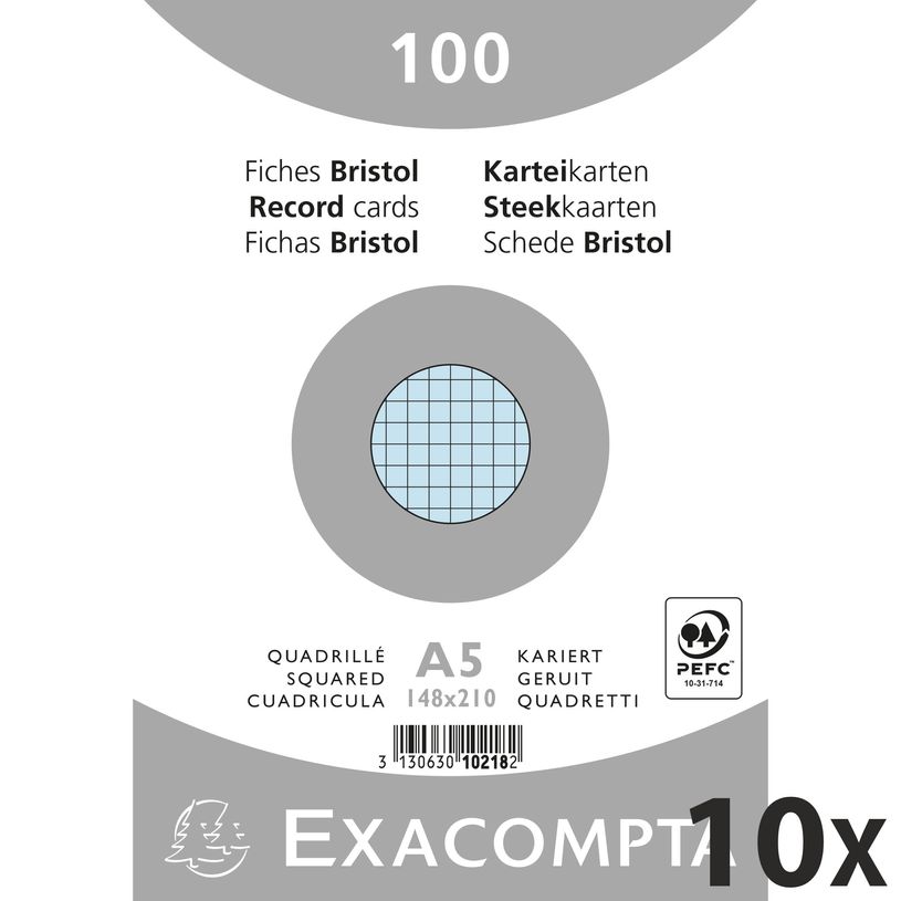 3130632102180-Exacompta - 10 Packs de 100 Fiches Bristol - A5 - petits carreaux - non perforées - bleu-P_400005588_1-0