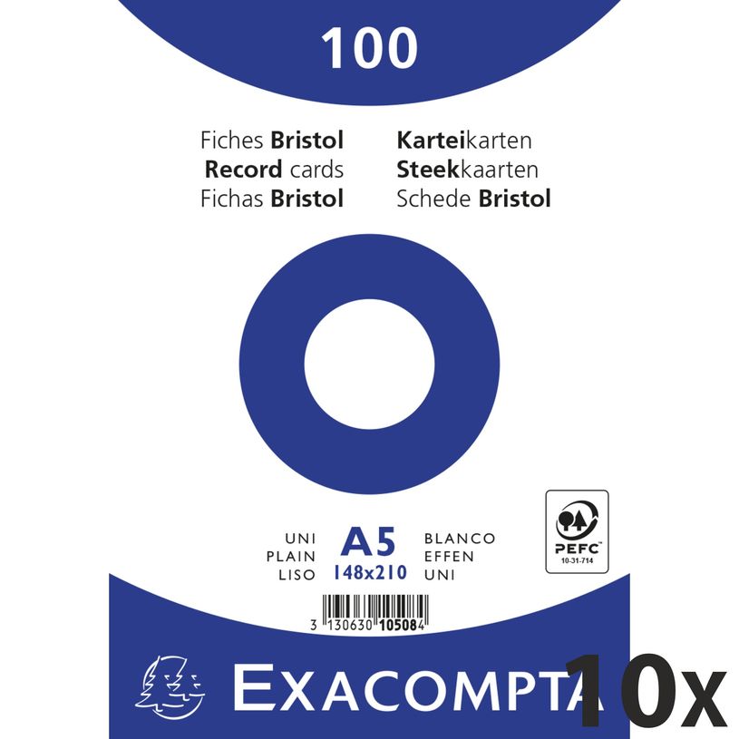 3130631105083-Exacompta - 10 Packs de 100 Fiches Bristol - A5 - unies - non perforées - blanc-P_400005605_2-0