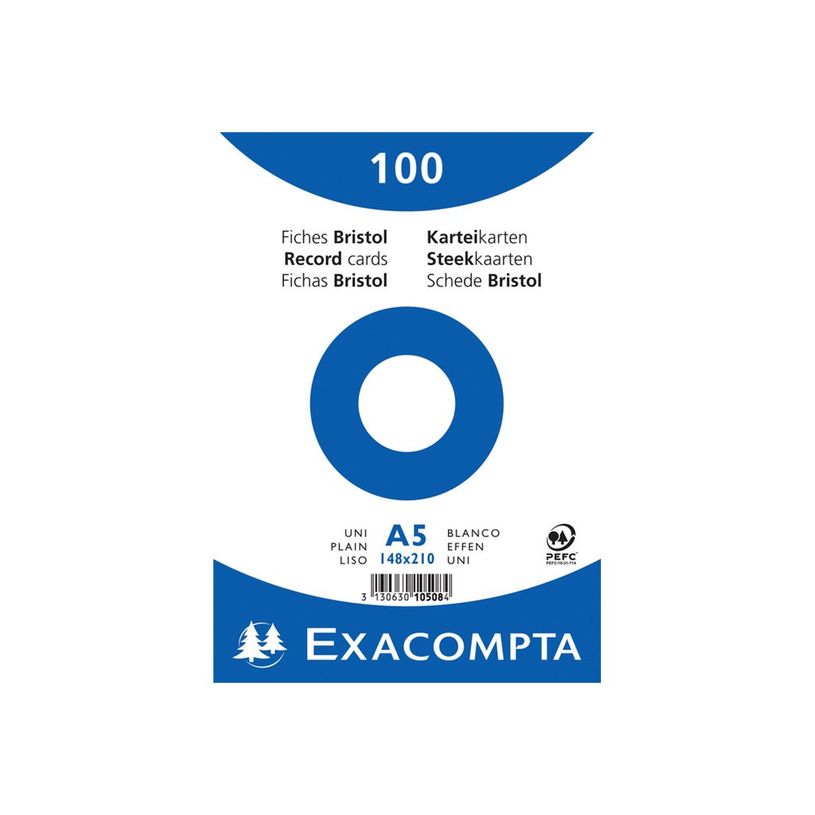 3130631105083-Exacompta - 10 Packs de 100 Fiches Bristol - A5 - unies - non perforées - blanc-P_400005605_3-1