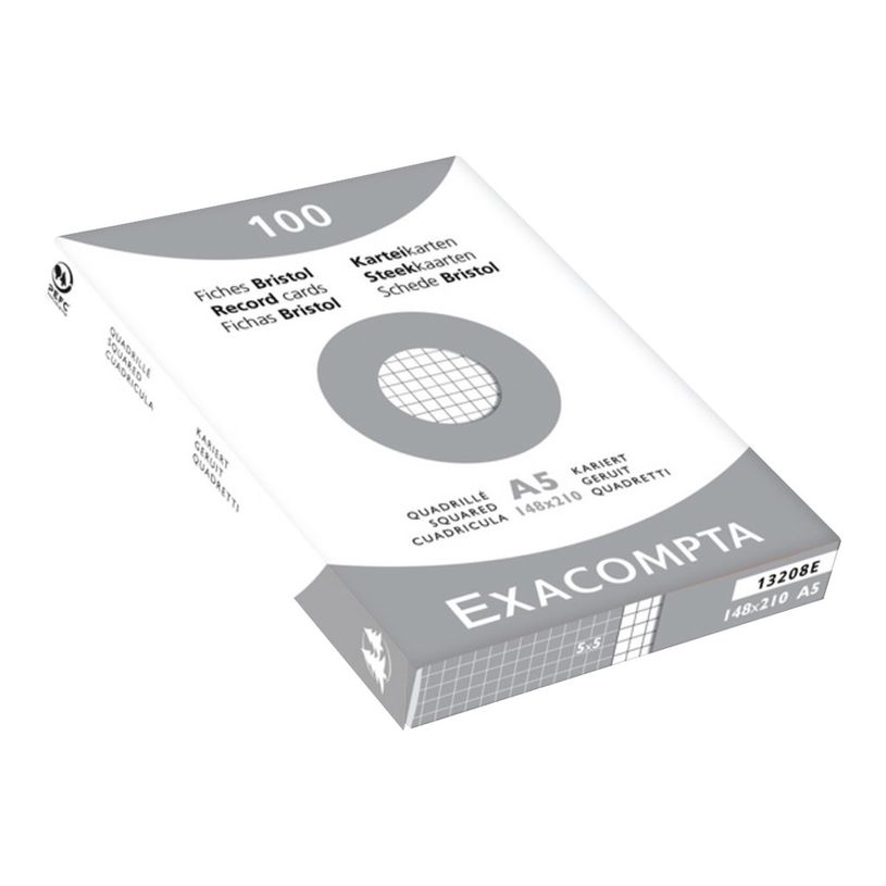 3130638108087-Exacompta - 10 Packs de 100 Fiches Bristol - A5 - lignées - non perforées - blanc-P_400005606_1-2