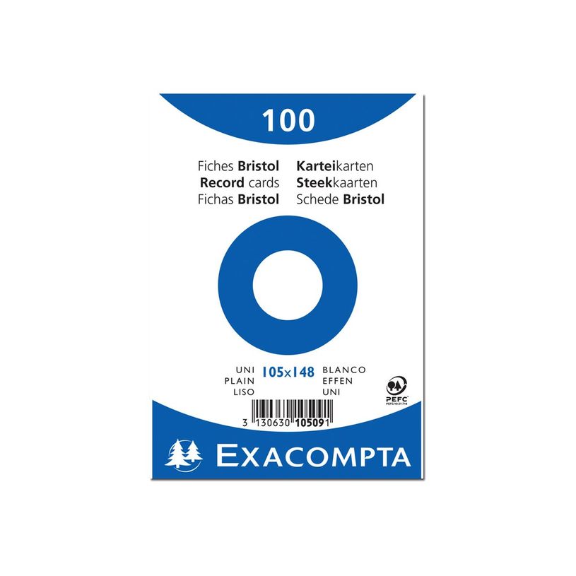 3130631105090-Exacompta - 20 Packs de 100 Fiches Bristol - 10,5 x 14,8 cm - unies - non perforées - bla-P_400005607_2-1