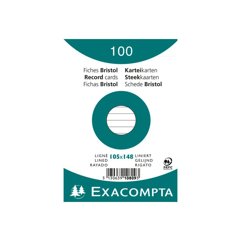 3130638108094-Exacompta - 20 Packs de 100 Fiches Bristol - 10,5 x 14,8 cm - lignées - non perforées - -P_400005608_3-1