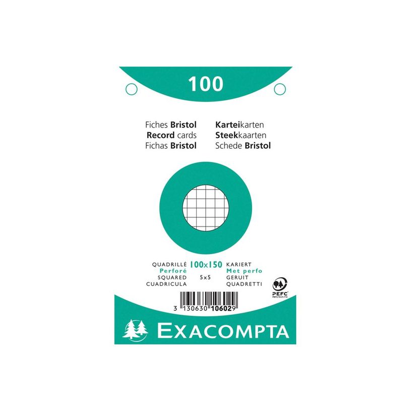 3130631106028-Exacompta - 20 Packs de 100 Fiches Bristol - 10 x 15 cm - petits carreaux - perforées - b-P_400005609_3-1