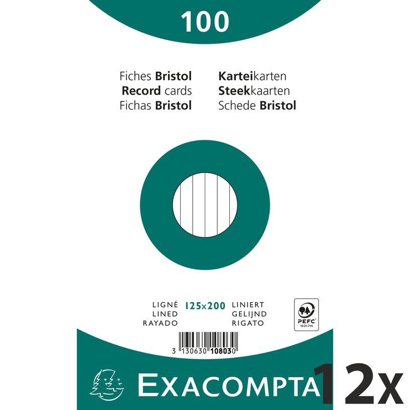 3130632108038-Exacompta - 12 Packs de 100 Fiches Bristol - 12,5 x 20 cm - lignées - non perforées - bl-P_400005617_1-0