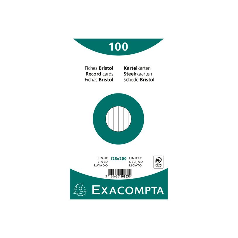 3130632108038-Exacompta - 12 Packs de 100 Fiches Bristol - 12,5 x 20 cm - lignées - non perforées - bl-P_400005617_2-1