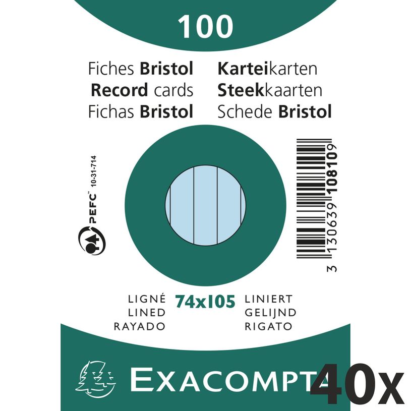 3130638108100-Exacompta - 40 Packs de 100 Fiches Bristol - A7 - lignées - non perforées - bleu-P_400005618_1-0
