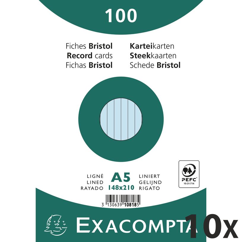 3130638108186-Exacompta - 10 Packs de 100 Fiches Bristol - A5 - lignées - non perforées - bleu-P_400005622_1-0