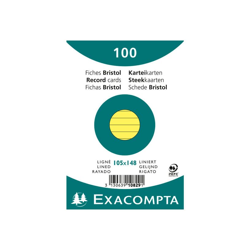 3130638108292-Exacompta - 20 Packs de 100 Fiches Bristol - 10,5 x 14,8 cm - lignées - non perforées - -P_400005627_2-1