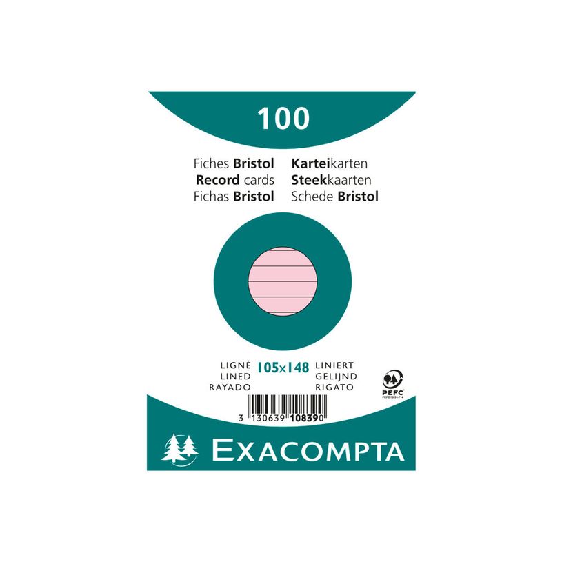 3130638108391-Exacompta - 20 Packs de 100 Fiches Bristol - 10,5 x 14,8 cm - lignées - non perforées - -P_400005628_2-1