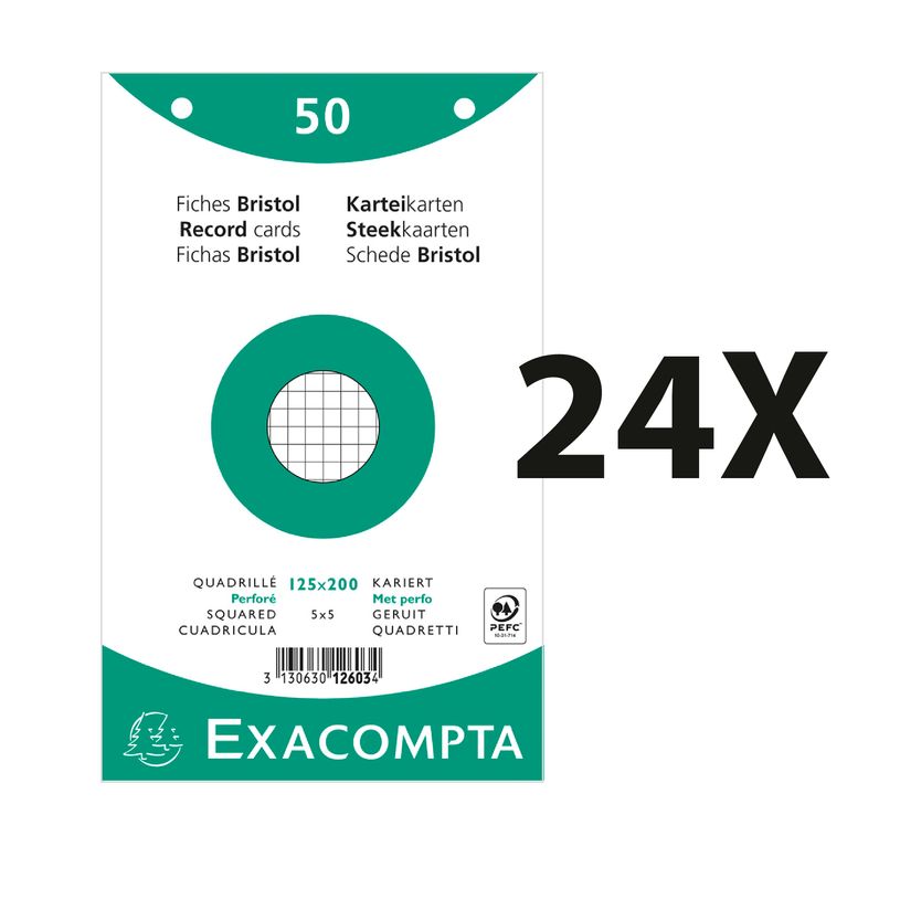 3130631126033-Exacompta - 24 Packs de 50 Fiches Bristol - 12,5 x 20 cm - petits carreaux - perforées - -P_400005630_2-0