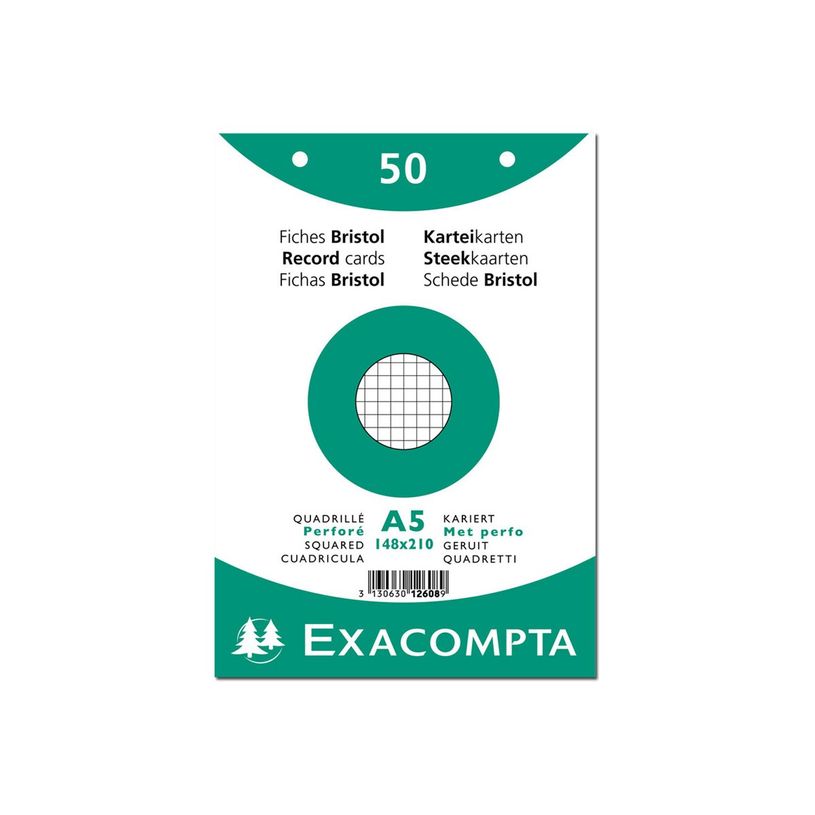 3130631126088-Exacompta - 20 Packs de 50 Fiches Bristol - A5 - petits carreaux - perforées - blanc-P_400005632_2-1