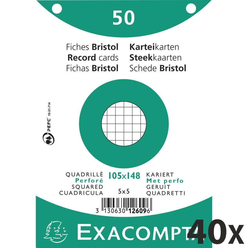 3130631126095-Exacompta - 40 Packs de 50 Fiches Bristol - 10,5 x 14,8 cm - petits carreaux - perforées -P_400005633_1-0