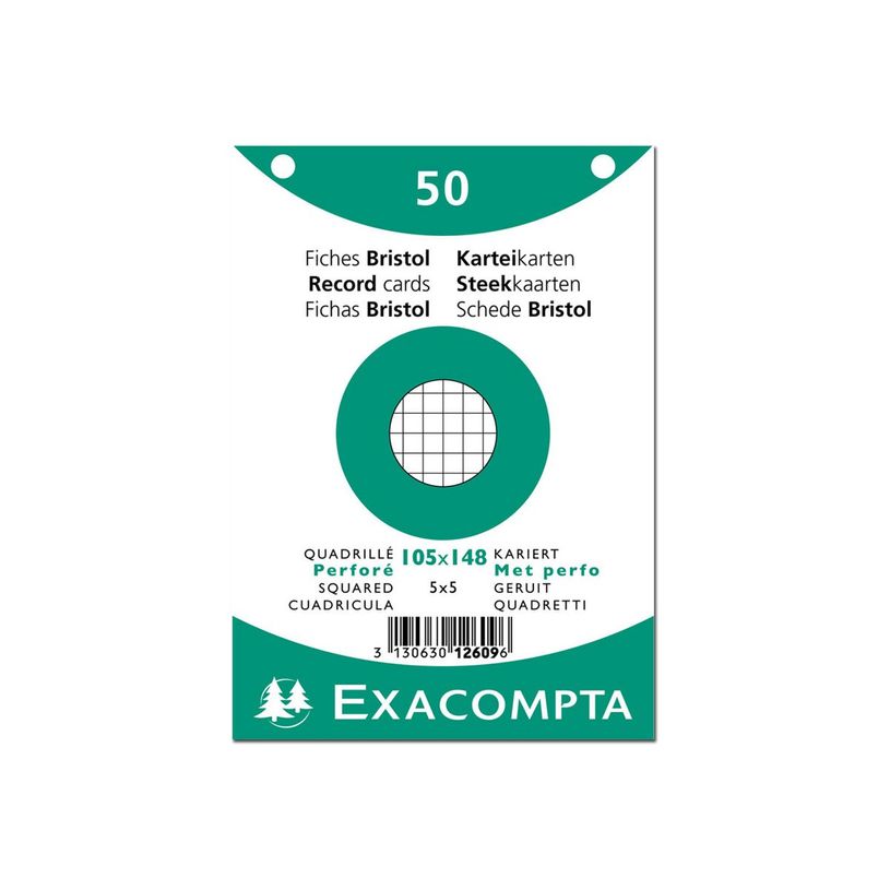 3130631126095-Exacompta - 40 Packs de 50 Fiches Bristol - 10,5 x 14,8 cm - petits carreaux - perforées -P_400005633_2-1