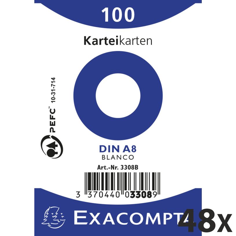 3370441033088-Exacompta - 40 Packs de 100 Fiches Bristol - 5,5 x 7,4 cm - unies - non perforées - blanc-P_400005635_1-0