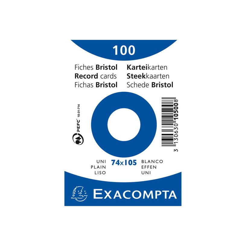 3130632105006-Exacompta - 40 Packs de 100 Fiches Bristol - A7 - unies - non perforées - blanc-P_400005638_3-1