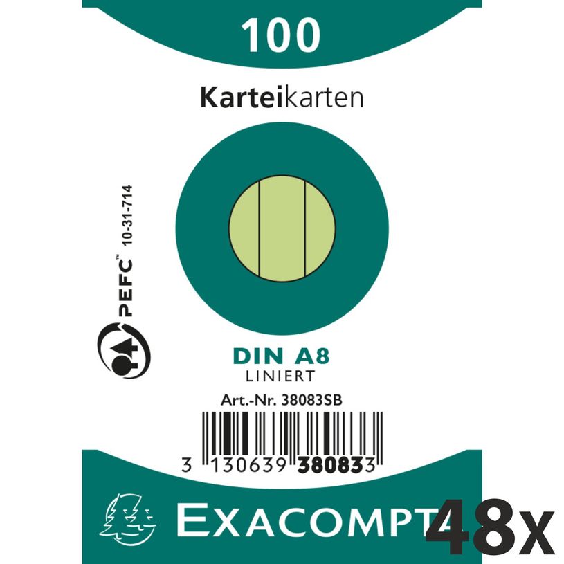 3130638380834-Exacompta - 40 Packs de 100 Fiches Bristol - 5,5 x 7,4 cm - lignées - non perforées - ve-P_400005641_1-0