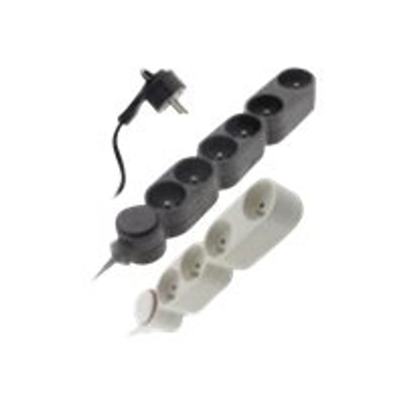 3545411903467-zenitech - Multiprise 5 prises avec interrupteur - blanc - 1m-P_400005710_1-0