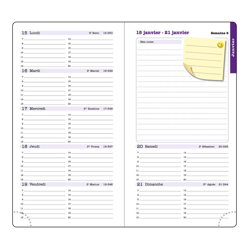 3660942072182-Agenda de poche Lady Kaa - 1 semaine sur 2 pages - 9 x 16 cm - disponible dans différente-P_400005846_4-3