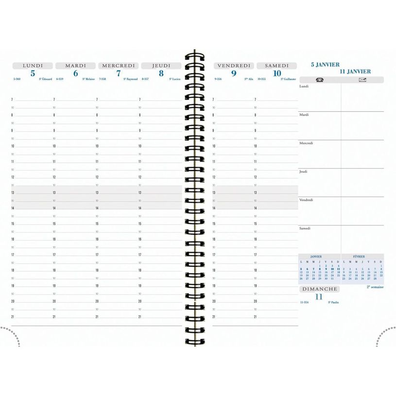 3660942072342-Agenda All in One + carnet - 1 semaine sur 2 pages - 16 mois - 15 x 21 cm - bleu - Exacomp-P_400005852_4-3