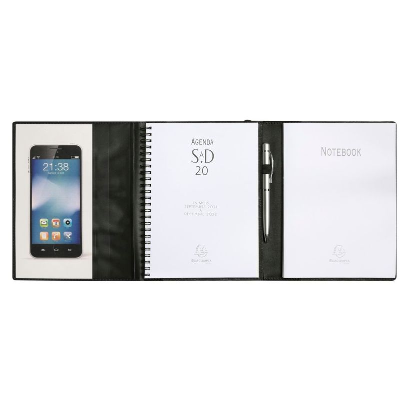 3660942072342-Agenda All in One + carnet - 1 semaine sur 2 pages - 16 mois - 15 x 21 cm - bleu - Exacomp-P_400005852_5-4