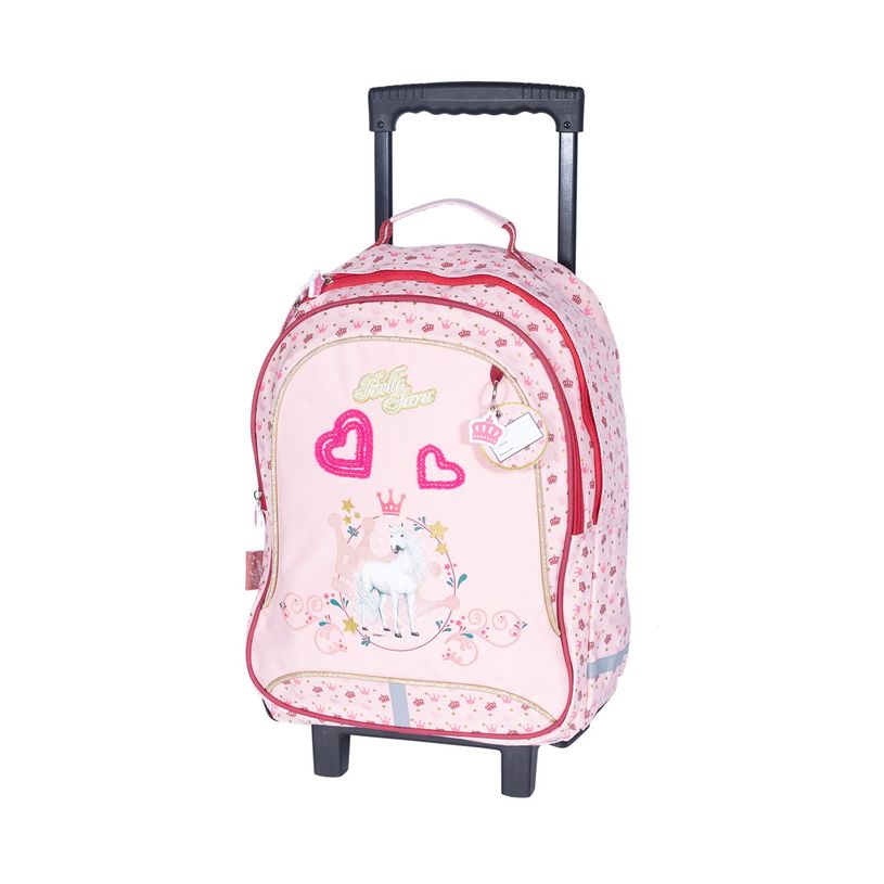 3661507522340-Sac à dos à roulettes BELLA SARA Queen - 2 compartiments - rose - Kid'Abord-P_400005910_1-0