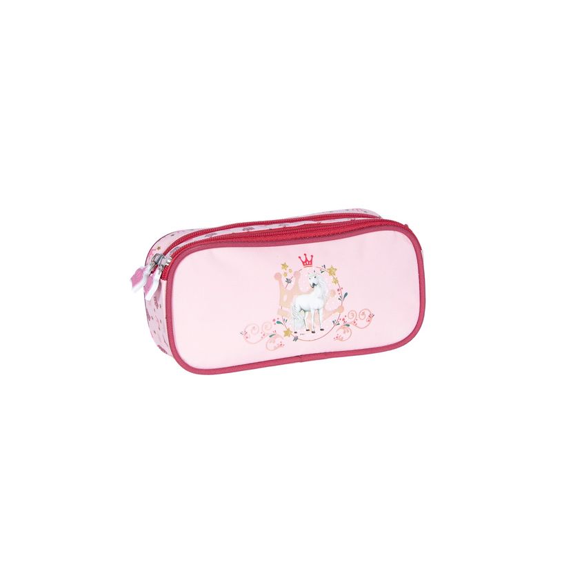 3661507527345-Trousse rectangulaire BELLA SARA Queen - 2 compartiments - rose  - Kid'Abord-P_400005913_1-0