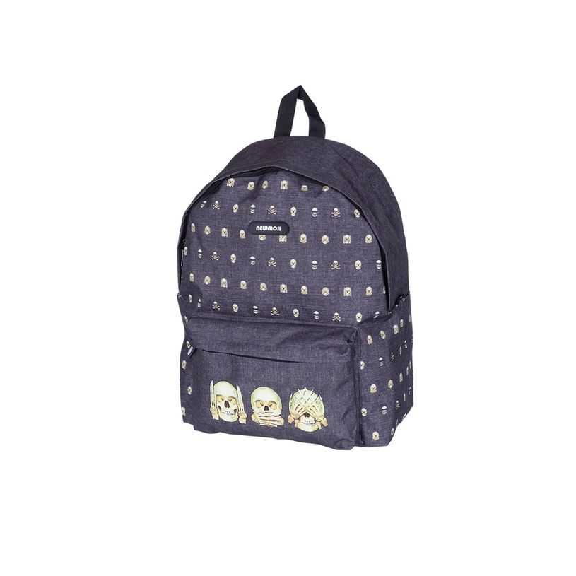 3661507720388-Sac à dos NEW MOJI Skull - 1 compartiment - gris - Kid'Abord-P_400005970_1-0