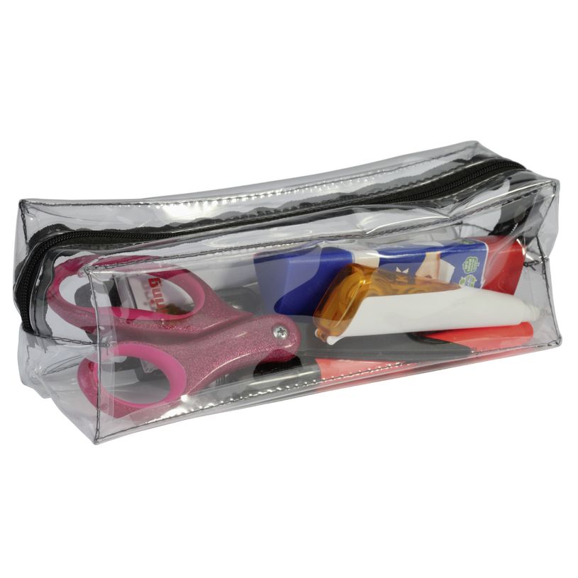 3173748244566-Fourre-tout transparent SCHOOL Spécial Exam rectangle coloris noir--1