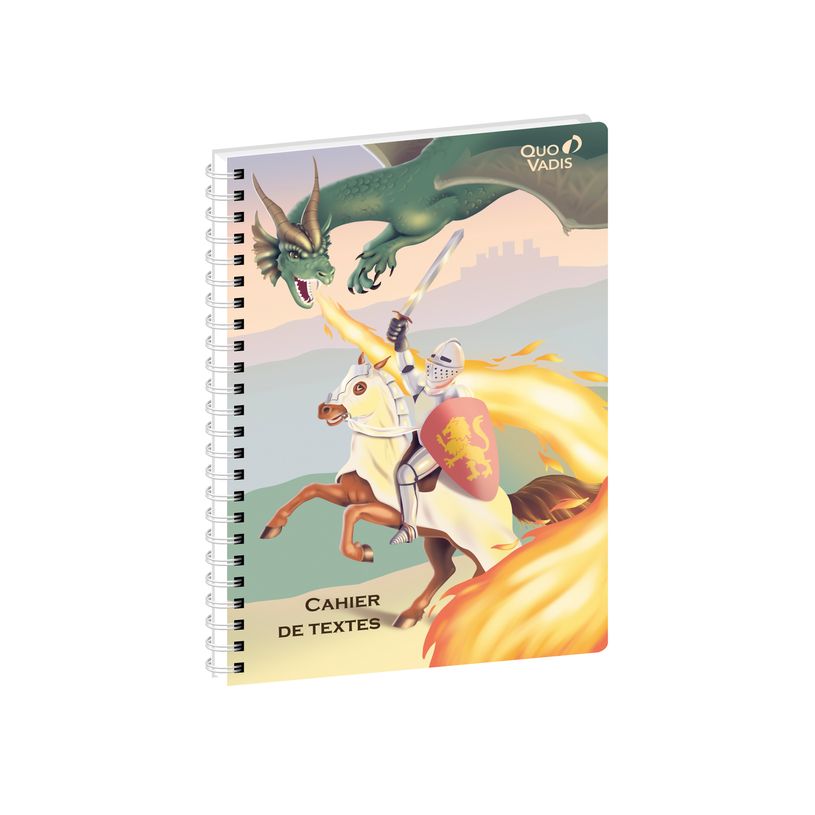 3371010457076-Quo Vadis - Cahier de textes - Spiralé - Français - Louise & Arthur - Journalier - 15x21 cm - Papier Clairefontaine blanc - Fabri--0