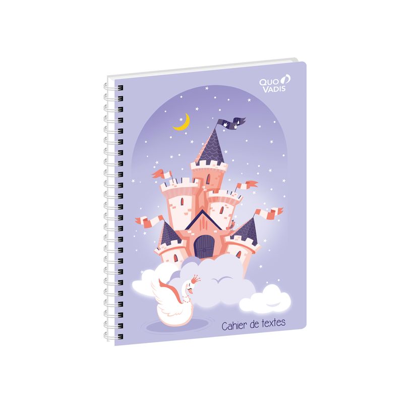 3371010457076-Quo Vadis - Cahier de textes - Spiralé - Français - Louise & Arthur - Journalier - 15x21 cm - Papier Clairefontaine blanc - Fabri--1