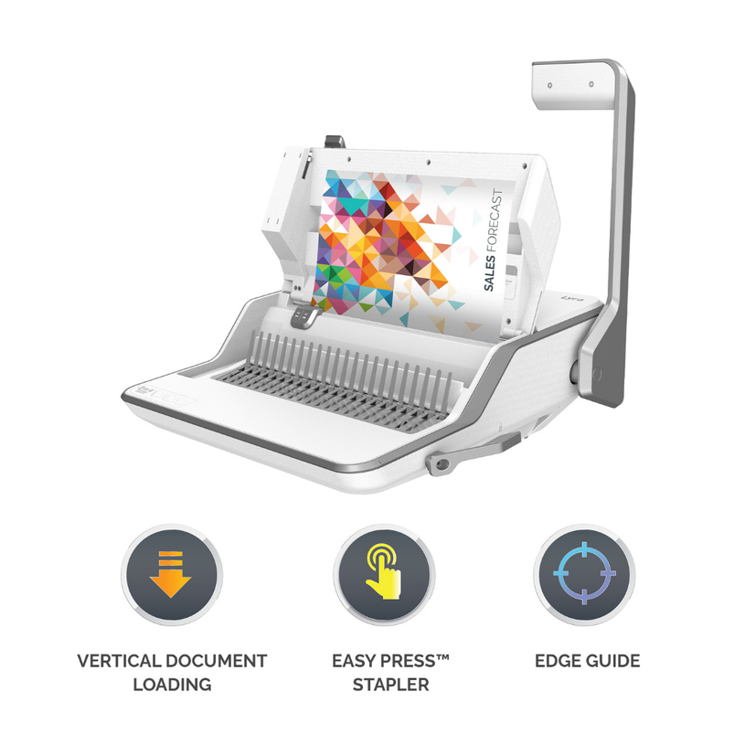 043859760411-Fellowes  Lyra 3-in-1 - machine à relier / relieuse perforeuse manuelle - perfore 30 feuilles - relie 3--3