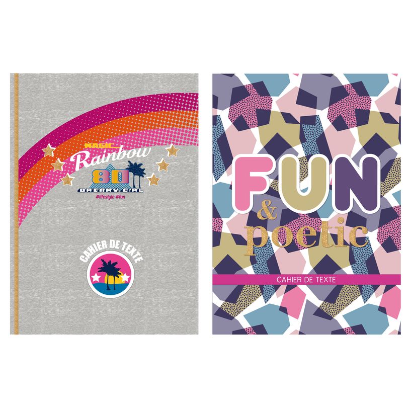 3661507016368-Cahier de texte KIP - 15 x 21 cm - 2 décors au choix : Colorblock ou Rainbow 80 - Kid'Abo-P_400006058_1-0