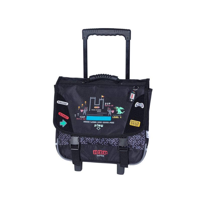 3661507024387-Cartable à roulettes KIP by Kid'Abord Gaming - 38 cm - 2 compartiments - noir-P_400006060_1-0