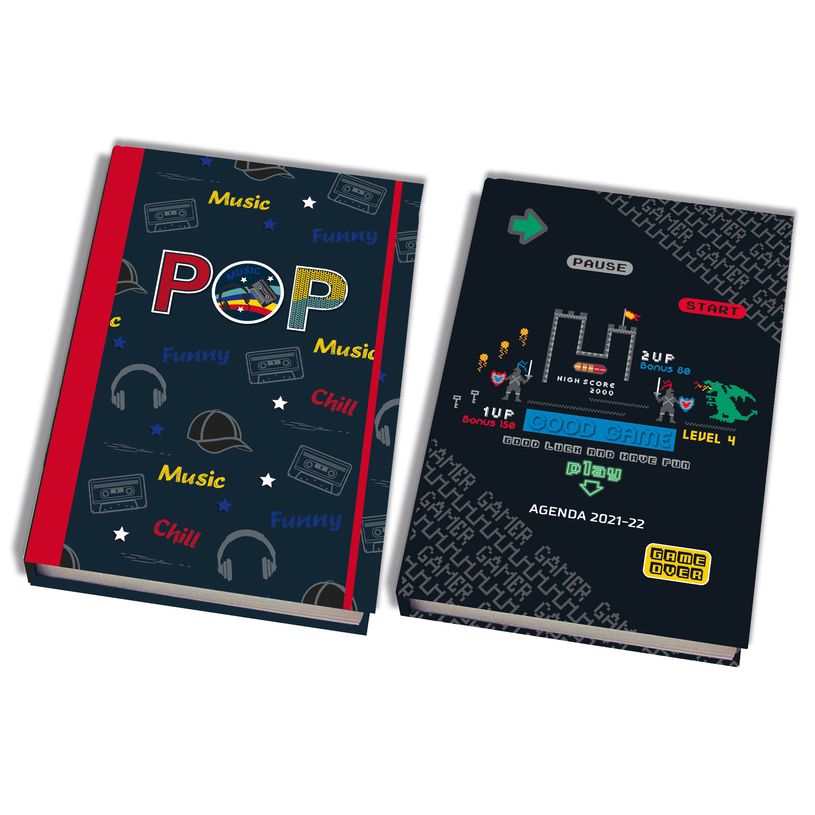 3661507015385-Agenda KIP - 1 jour par page - 12 x 17 cm - 2 décors au choix : Pop ou Gaming - Kid'Abord-P_400006068_1-0