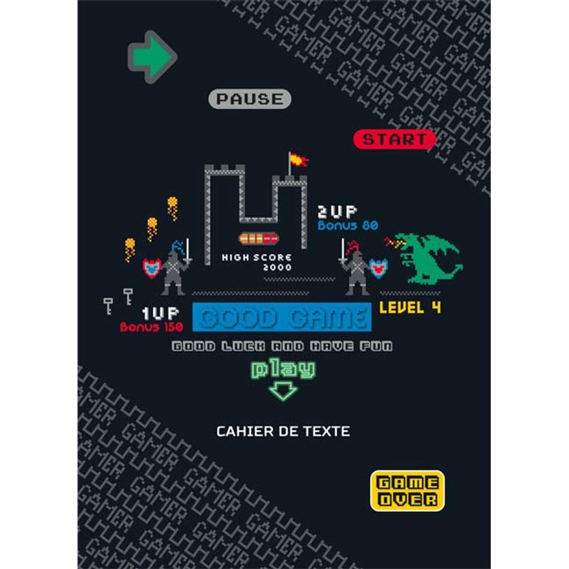 3661507016382-Cahier de texte KIP - 15 x 21 cm - 2 décors au choix : Pop ou Gaming - Kid'Abord-P_400006069_3-2