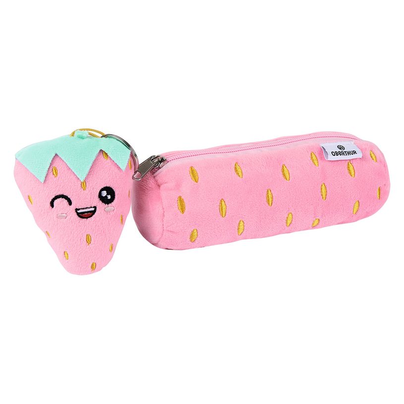 3108726489097-Trousse Peluche avec porte-clé - 1 compartiment - 5 modèles disponibles - Oberthur-P_400006248_3-2