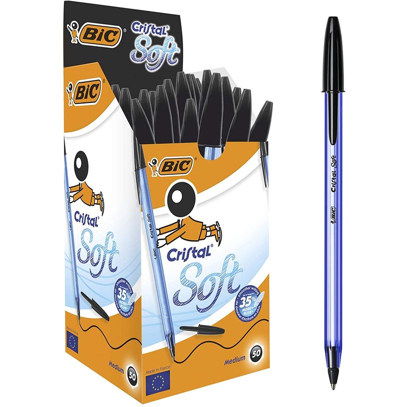 3086123355354-BIC Cristal SOFT - 50 Stylos à bille - noir - 1.2 mm-P_400006352_1-0