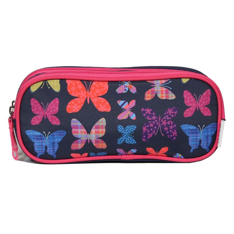4891320457256-Trousse rectangulaire Phileas Papillons - 2 compartiments - violet - Bagtrotter-P_400006397_1-0