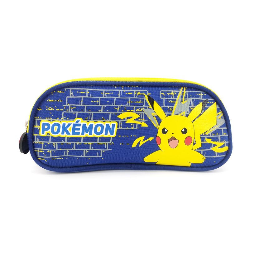 3700516280022-Trousse rectangulaire Pokemon - 2 compartiments - bleu marine - Bagtrotter-P_400006402_1-0