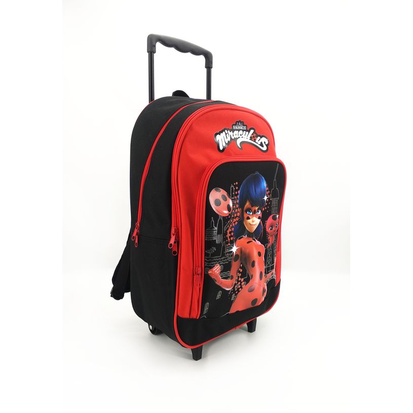 3700516282866-Sac à dos à roulettes Miraculous - 2 compartiments - noir et rouge - Bagtrotter-P_400006427_2-1