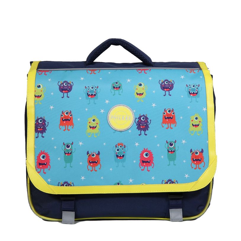 4891320451797-Cartable Phileas Monstres 38 cm - 2 compartiments - bleu - Bagtrotter-P_400006436_1-0