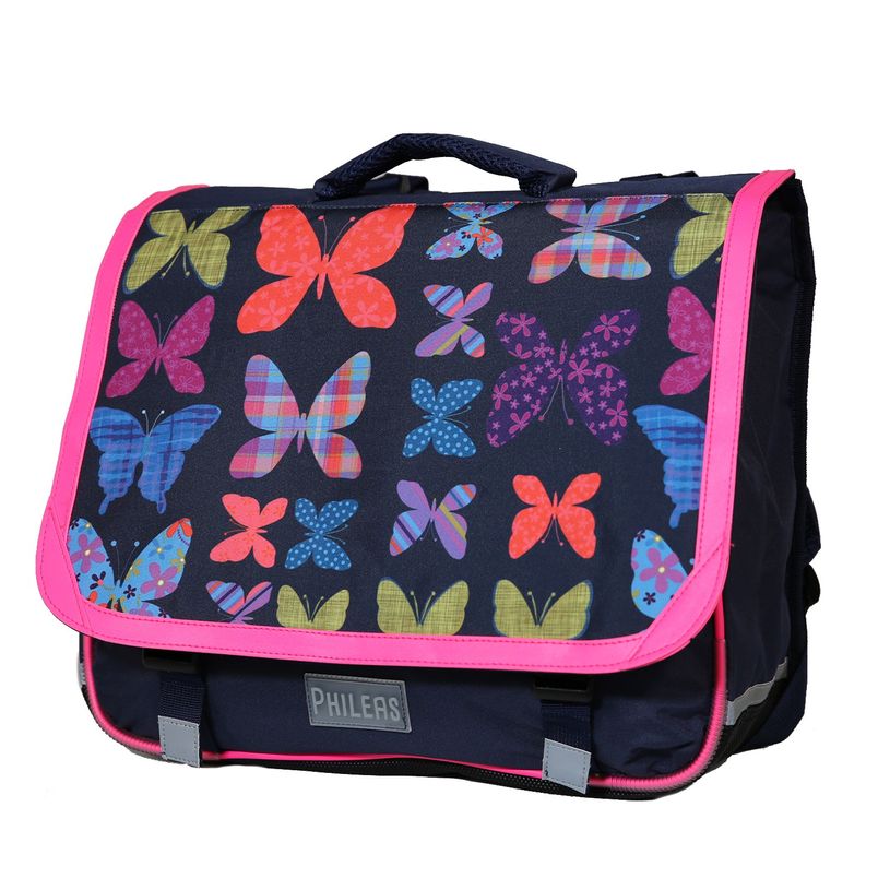 4891320453548-Cartable Phileas Papillons 38 cm - 2 compartiments - violet - Bagtrotter-P_400006437_2-1