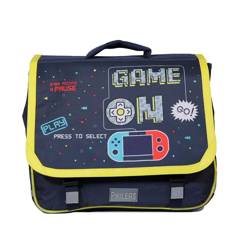 4891320453579-Cartable Phileas Game on 38 cm - 2 compartiments - bleu marine - Bagtrotter-P_400006438_1-0