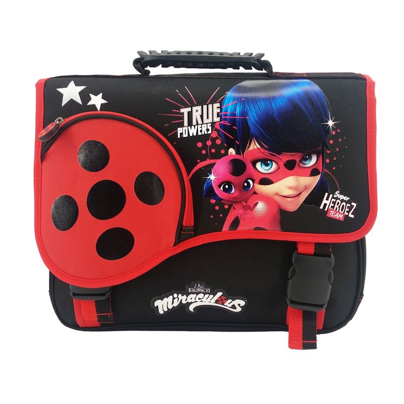 3700516280053-Cartable Miraculous 38 cm - 2 compartiments - noir et rouge - Bagtrotter-P_400006443_1-0
