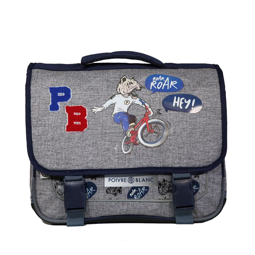 4891320451896-Cartable Poivre Blanc 38 cm - 2 compartiments - gris - Bagtrotter-P_400006449_1-0