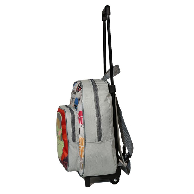 4891320451742-Sac à dos à roulettes Star Wars Mandalorian - 1 compartiment - gris - Bagtrotter-P_400006457_2-1