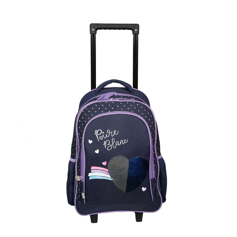 4891320451643-Sac à dos à roulettes Poivre Blanc - 2 compartiments - bleu marine - Bagtrotter-P_400006460_1-0