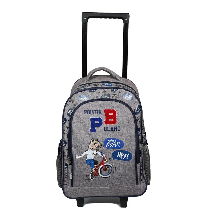 4891320451971-Sac à dos à roulettes Poivre Blanc - 2 compartiments - gris - Bagtrotter-P_400006461_1-0